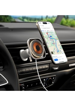 Momax-15W Magsafe Kablosuz Şarj - Araç Telefon Tutucu
