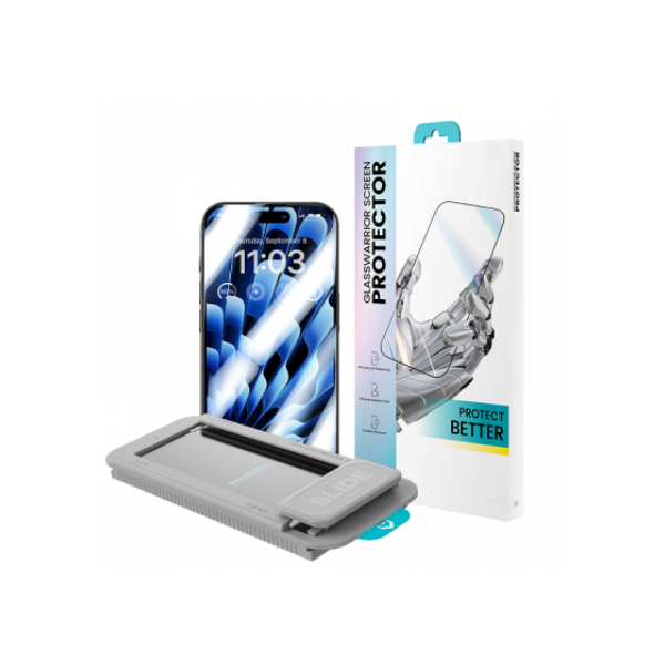 BENKS iPhone 15 PRO - Benks Protector Warrior HD Cam Ekran Koruyucu Temperli Cam + Kolay Uygulama Aparatlı