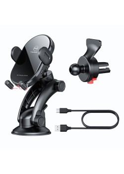 Mcdodo CH-7620 15W Kablosuz Şarj Destekli Araç İçi Telefon Tutucu - Siyah